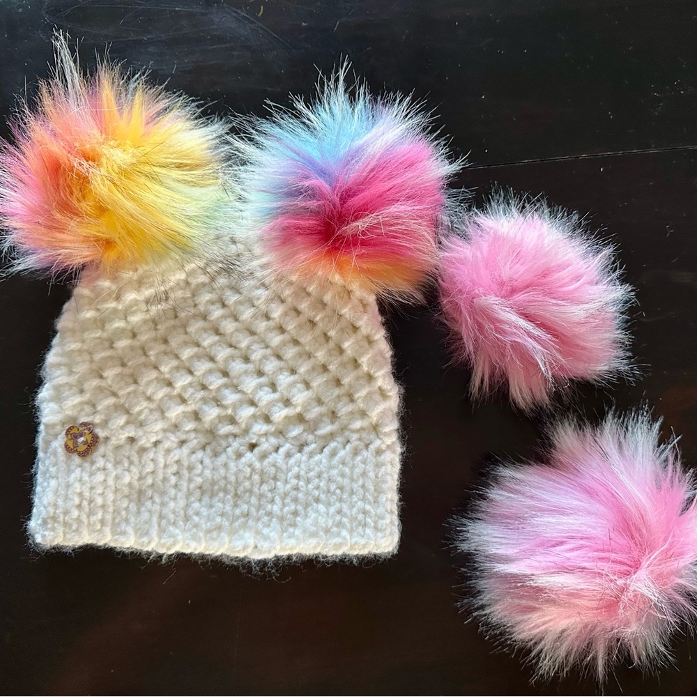 Colorful Pom Pom Knit Hat